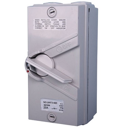UKF35A-4P - Surface Switch Box Isolation Switch Waterproof, IP65, 4Poles, 35A – 440V