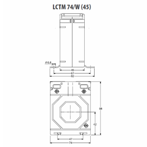 LCTM 74/W (45) , 50A/5A , class 1 , 10VA - Current transformer - Image 3
