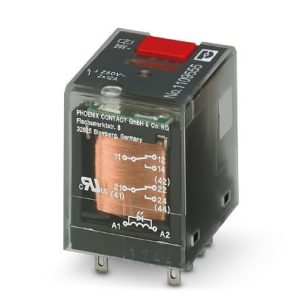 Plug-in industrial relay in basic design with power contacts